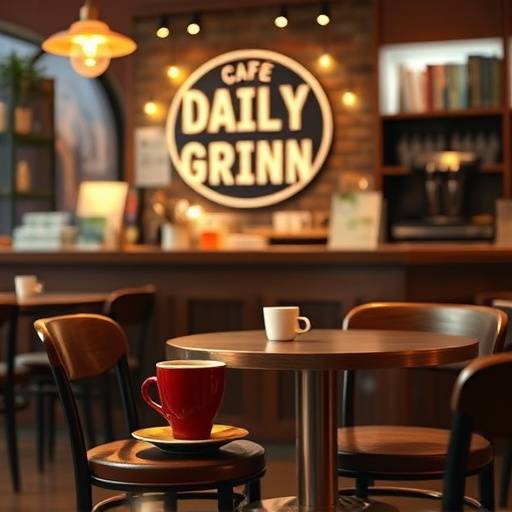 A beautifully set table at The Daily Grind Cafe, ready for guests