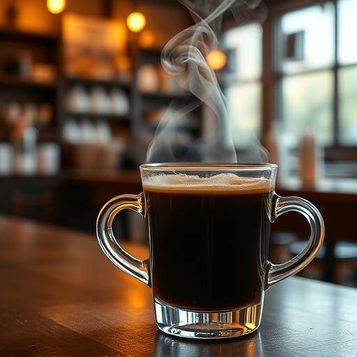 A cup of steaming, rich, dark roast coffee, inviting and warm at The Daily Grind Cafe