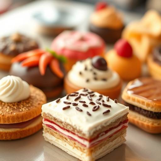 A display of assorted pastries and desserts